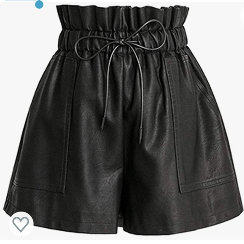 NWT High Waisted Wide Leg Faux Leather Shorts